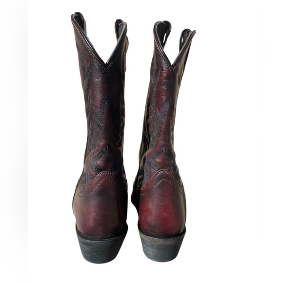 Laredo Men’s Western Cowboy Boots Burgundy Red Leather Square Toe Size 12 - Picture 5 of 9